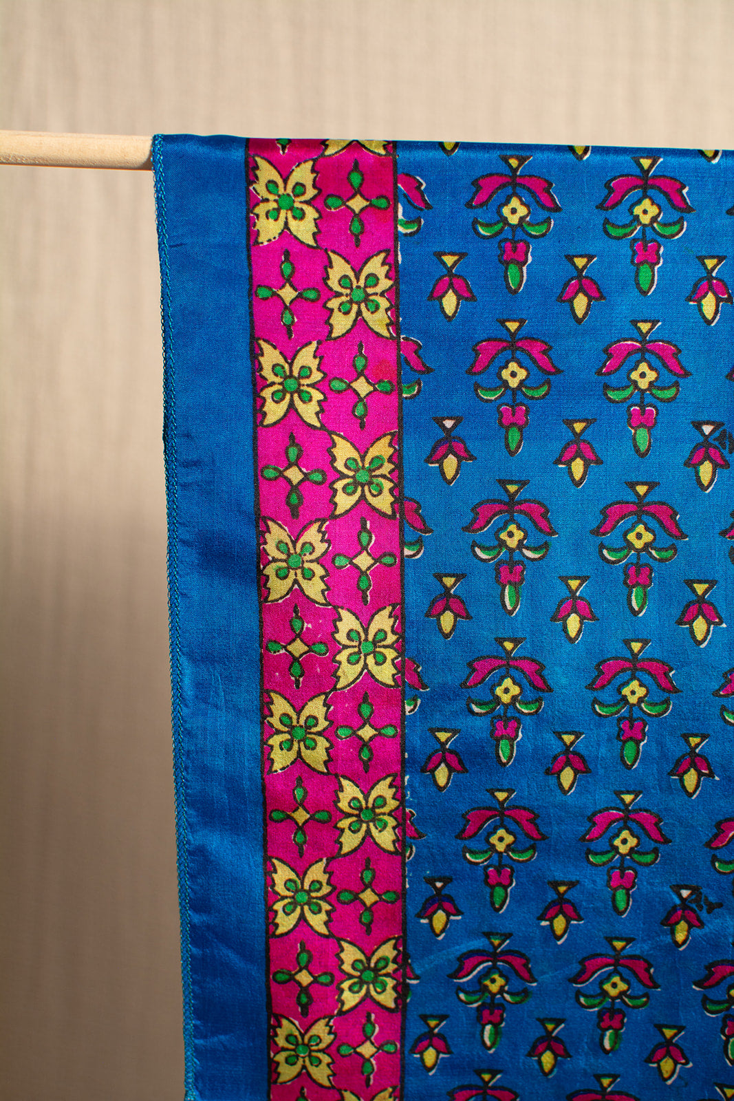 Blue Floral Print Stole