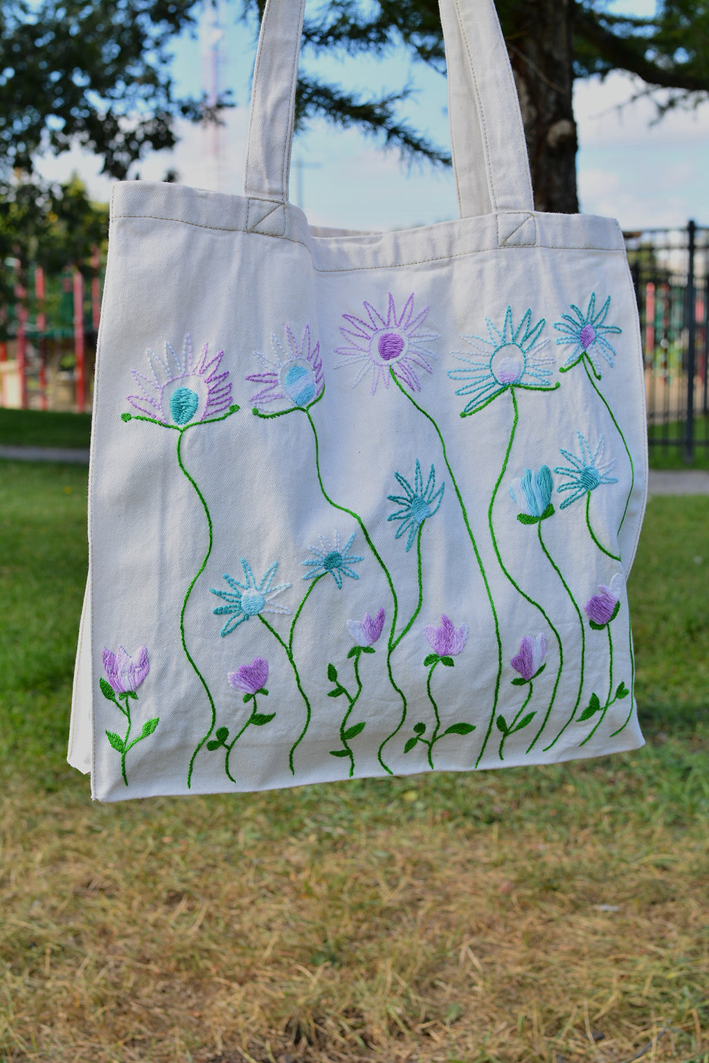 Embroidered tote bag