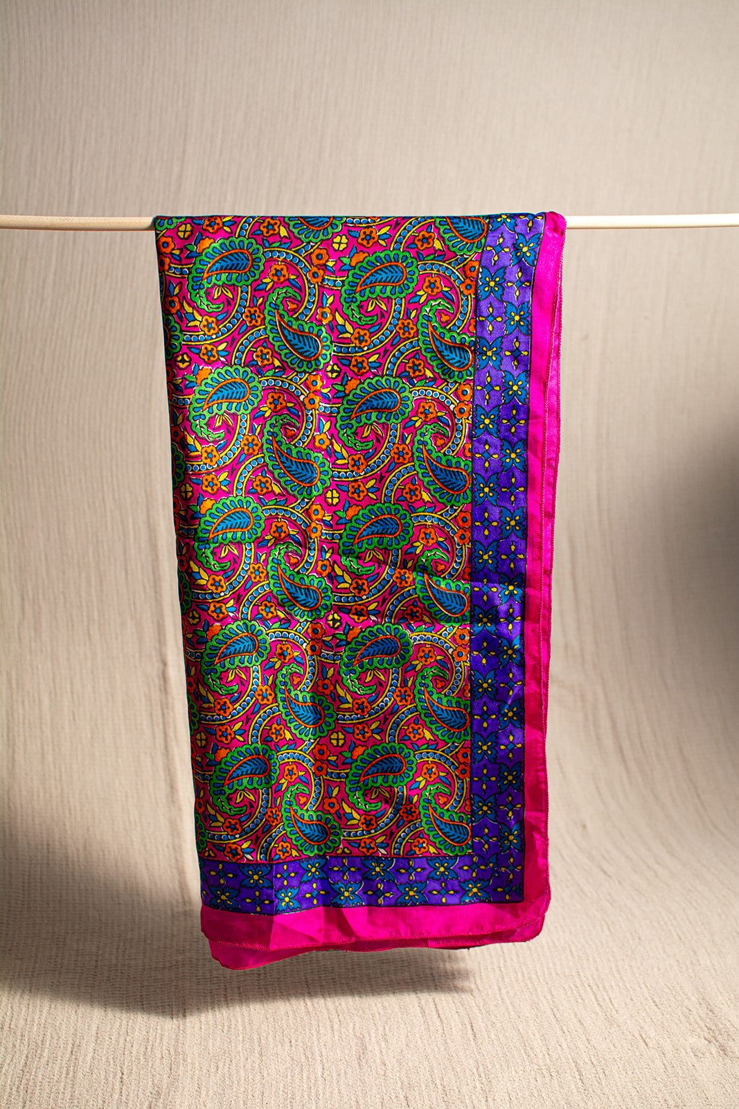 A vibrant, multicolored scarf