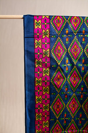 A close-up of a patterned