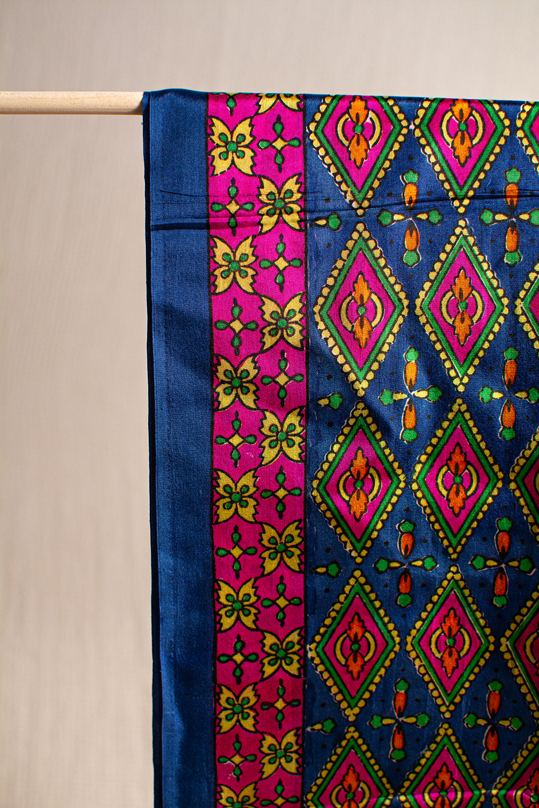 A close-up of a patterned